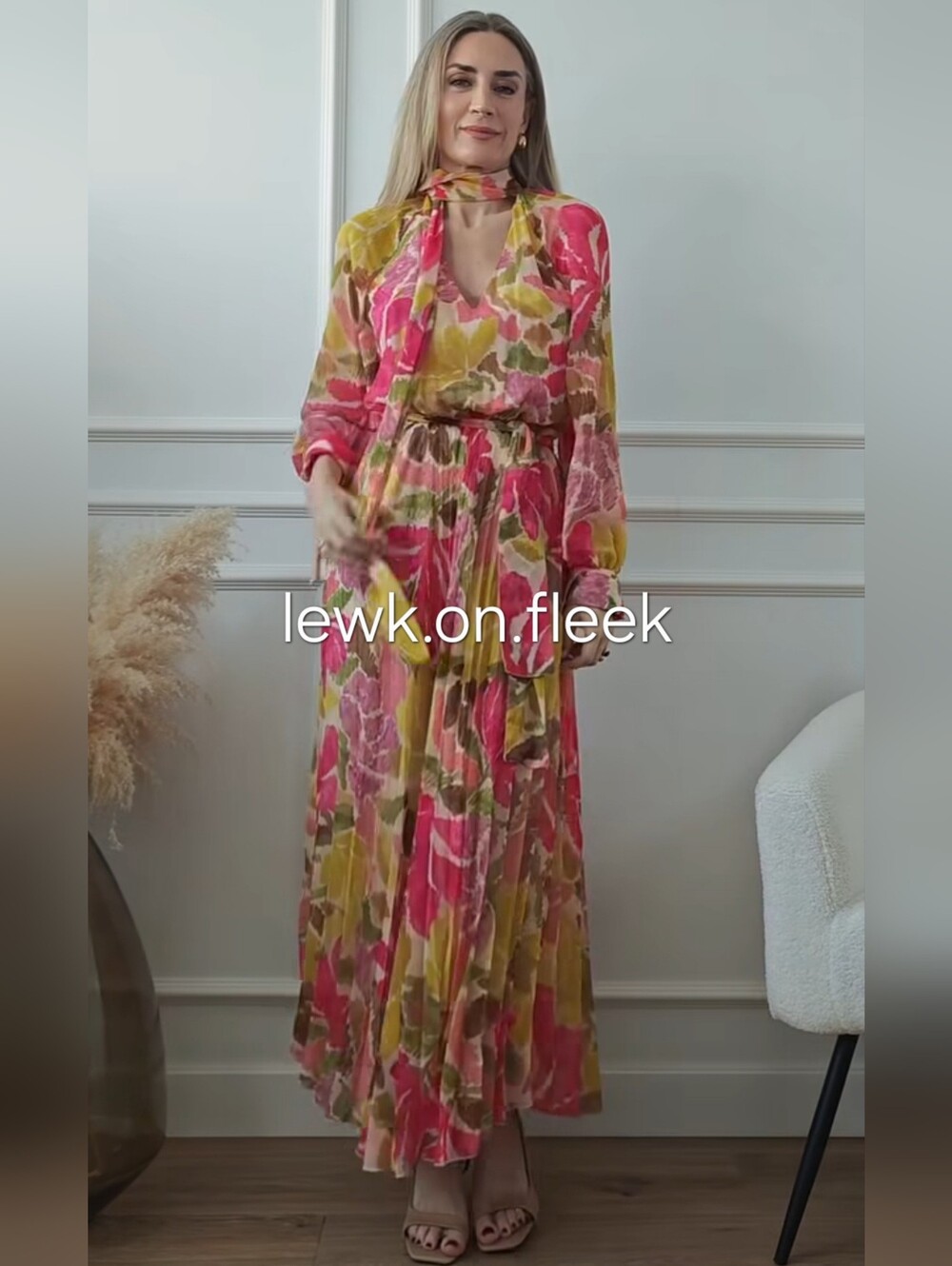 ZARA FLORAL PRINT BOW BELT DRESS